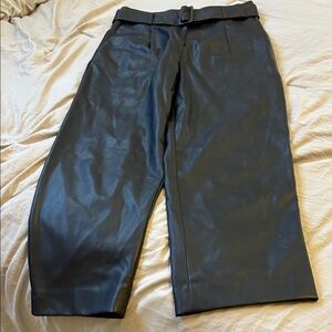 Soft beautiful imitation leather black pants